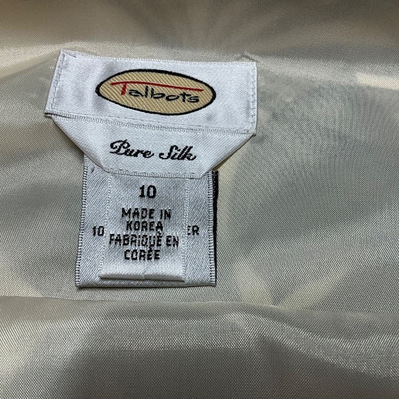 TALBOTS 100% Pure Silk Fully Lined Mini Pencil Skirt Side Zip Leaf Design Sz 10 - Picture 5 of 11